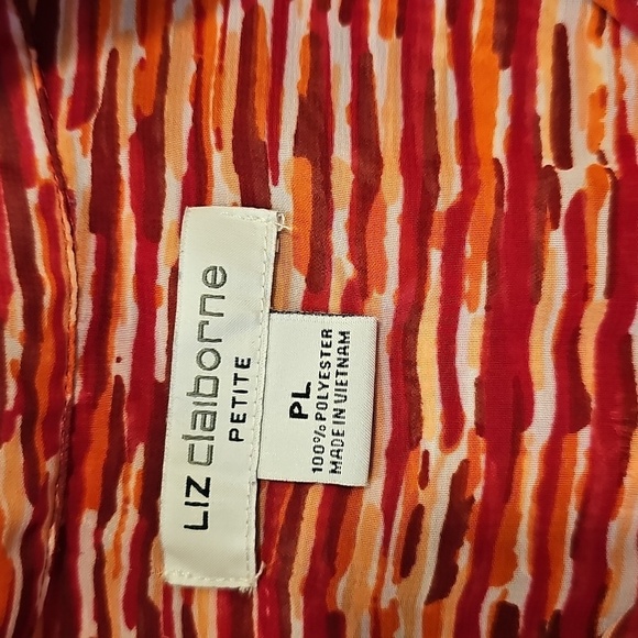 Liz Claiborne Red and White Patterned Sleeveless Top - Picture 8 of 10